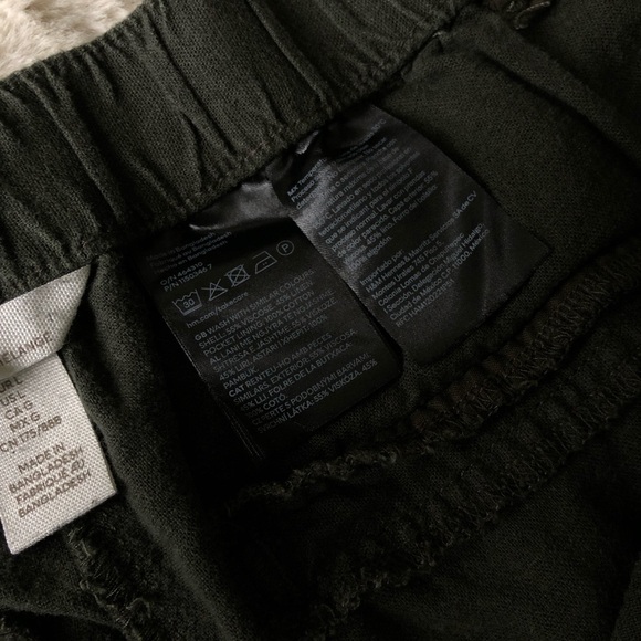 H&M LINEN-BLEND PANTS large size khaki color linen - Picture 8 of 14